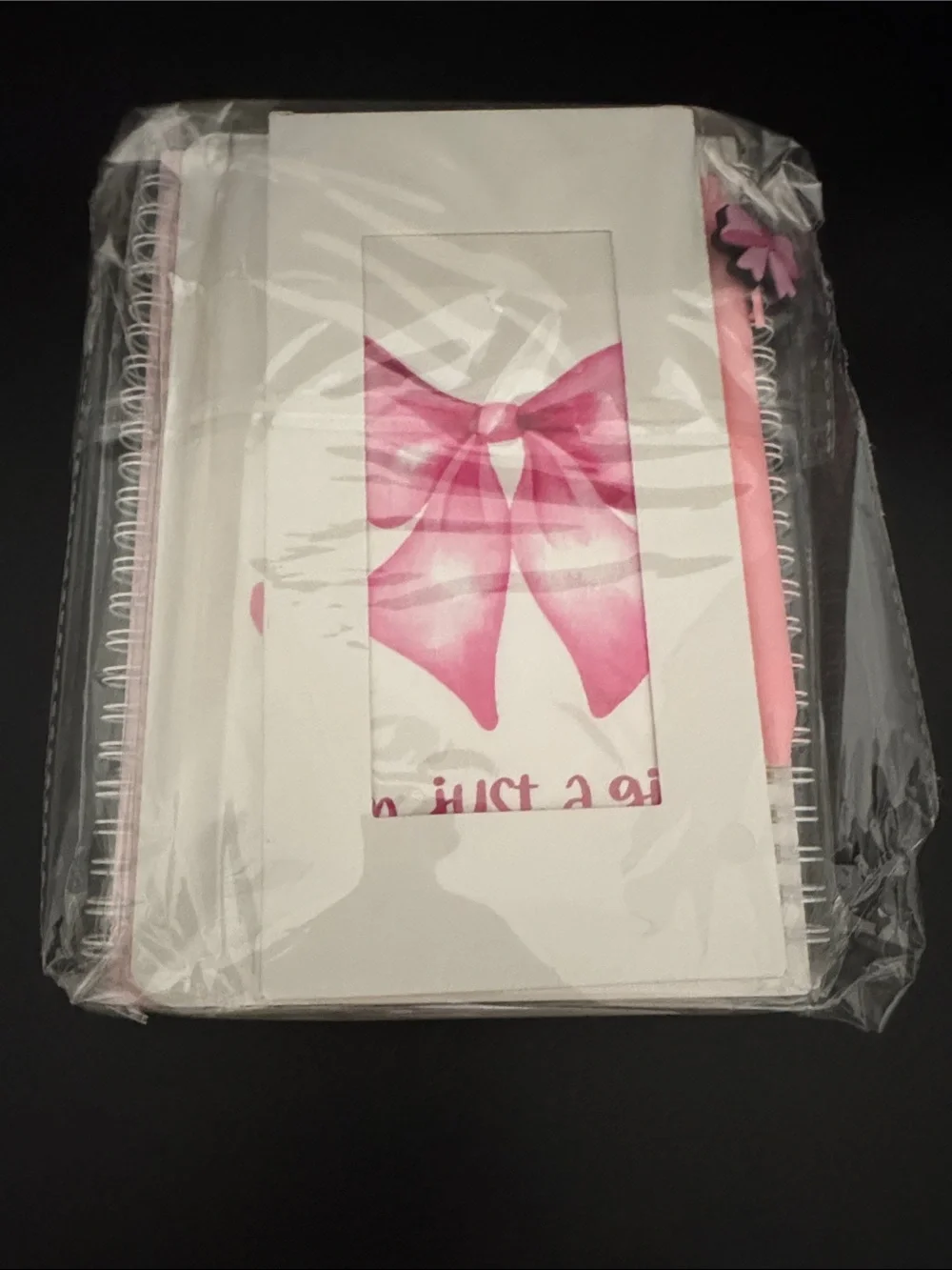 Pink Bow & Cherries Stationary Set
